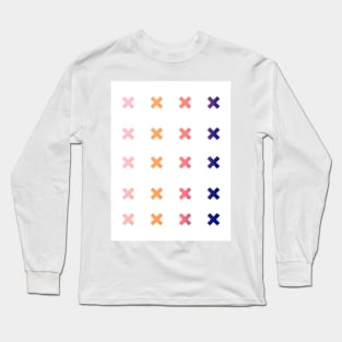 Pink to Purple Colour Gradient X Artwork Long Sleeve T-Shirt